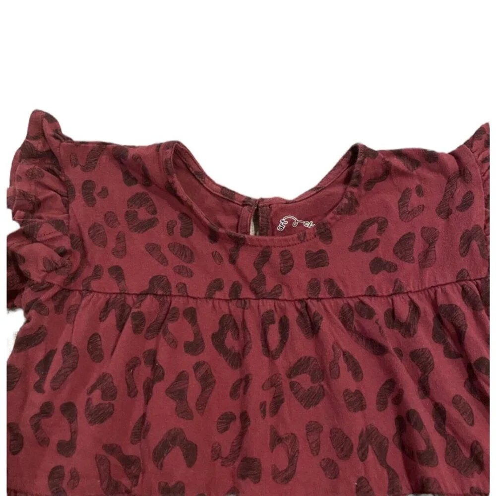 Art Class 3T Maroon Animal Print Twirl Dress